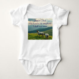 Psalm 23:1 Bible Verse Baby Bodysuit ベビーボディスーツ