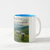 Psalm 23:1 Bible Verse Coffee Mug  ツートーンマグカップ (正面右)