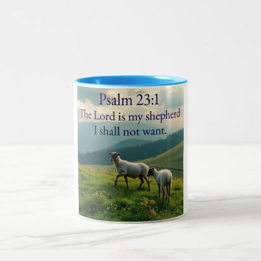 Psalm 23:1 Bible Verse Coffee Mug  ツートーンマグカップ (中央)
