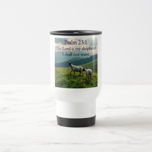 Psalm 23:1 Bible Verse Travel Mug トラベルマグ (中央)
