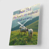 Psalm 23:1 Bible Verse Wall Clock スクエア壁時計 (傾斜)