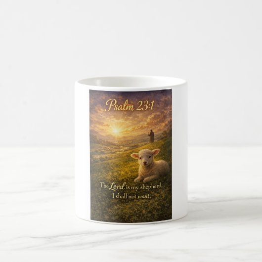 Psalm 23:1 Christian Lamb Coffee Mug コーヒーマグカップ (中央)