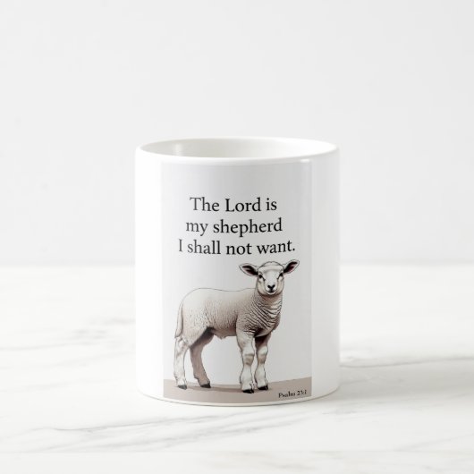 Psalm 23:1 Christian Lamb Coffee Mug コーヒーマグカップ (中央)