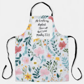 Psalm 23:1 Floral Apron エプロン (正面)