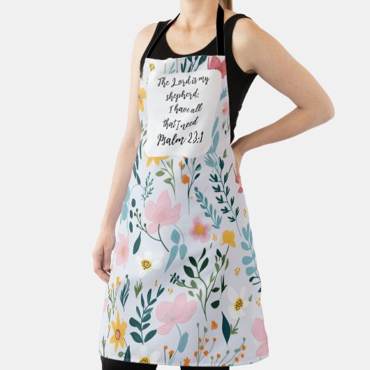 Psalm 23:1 Floral Apron エプロン (インサイチュ)