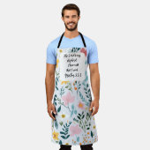 Psalm 23:1 Floral Apron エプロン (着用した状態)