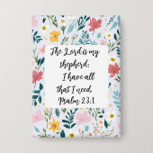 Psalm 23:1 Floral Button 缶バッジ (正面)
