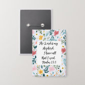 Psalm 23:1 Floral Button 缶バッジ (正面/裏面)