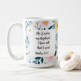 Psalm 23:1 Floral Coffee Mug コーヒーマグカップ
