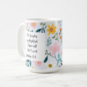 Psalm 23:1 Floral Coffee Mug コーヒーマグカップ (正面左)