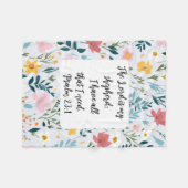 Psalm 23:1 Floral Fleece Blanket フリースブランケット (正面(横))
