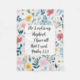 Psalm 23:1 Floral Fleece Blanket フリースブランケット