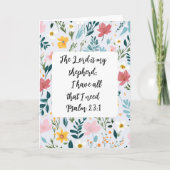 Psalm 23:1 Floral Greeting Card カード (正面)