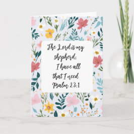 Psalm 23:1 Floral Greeting Card カード