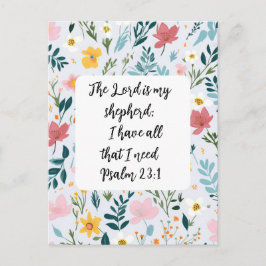 Psalm 23:1 Floral Greeting Card ポストカード