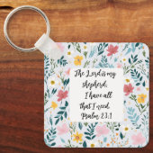 Psalm 23:1 Floral Keychain キーホルダー (正面)