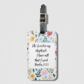 Psalm 23:1 Floral Luggage Tag ラゲッジタグ (正面縦)