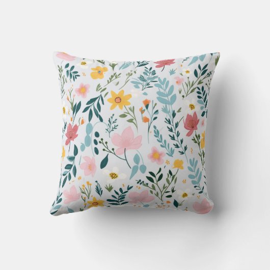 Psalm 23:1 Floral Throw Pillow クッション (裏面)