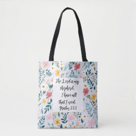 Psalm 23:1 Floral Tote Bag トートバッグ
