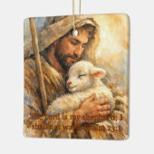 Psalm 23:1 Good Shepherd Square Ornament セラミックオーナメント (左)