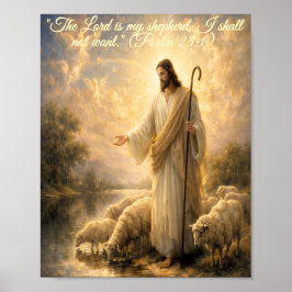 Psalm 23:1 Jesus as Shepherd Poster ポスター