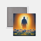 Psalm 23:1 Lord as Shepherd Square Magnet マグネット (正面/裏面)