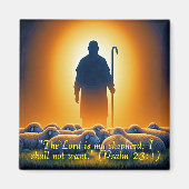 Psalm 23:1 Lord as Shepherd Square Magnet マグネット (正面)