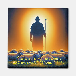 Psalm 23:1 Lord as Shepherd Square Magnet マグネット