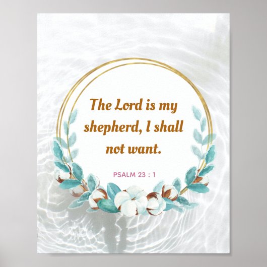 Psalm 23 : 1 - The Lord is my Sheperd Christian ポスター (正面)