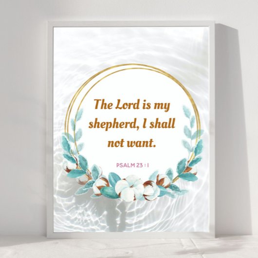 Psalm 23 : 1 - The Lord is my Sheperd Christian ポスター