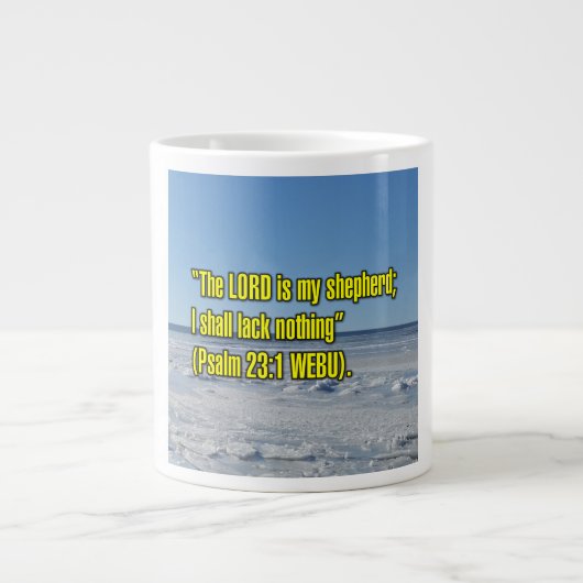 Psalm 23:1 WEBU Mug ジャンボコーヒーマグカップ (正面)