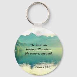 Psalm 23 2-3彼は私を静かな水の横に導くKeych キーホルダー