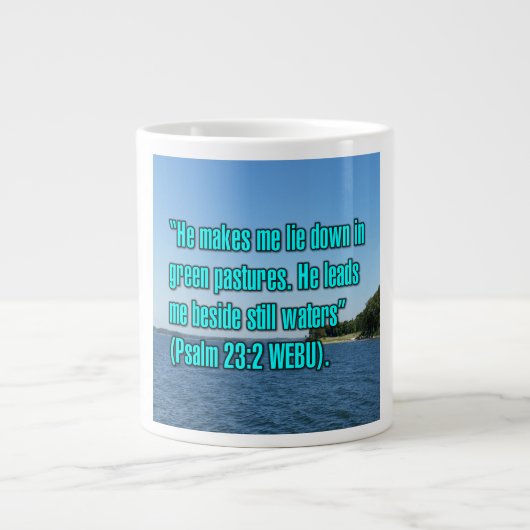 Psalm 23:2 WEBU Mug ジャンボコーヒーマグカップ (正面)