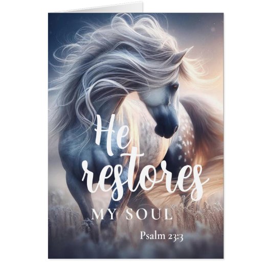 Psalm 23:3 Christian Sympathy Card (正面)