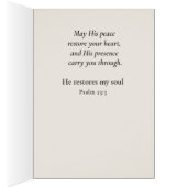 Psalm 23:3 Christian Sympathy Card (内側 (右))