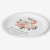 Psalm 23:3 He Restores my Soul Flowers ペーパープレート (アングル)