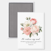 Psalm 23:3 He Restores my Soul Flowers マグネット (正面/裏面)