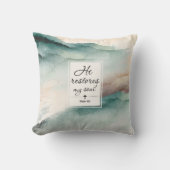 Psalm 23"4 He Restores My Soul Cross クッション (正面)