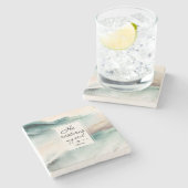 Psalm 23"4 He Restores My Soul Cross ストーンコースター (横)