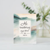 Psalm 23"4 He Restores My Soul Cross ポストカード (スタンド正面)