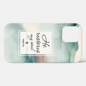 Psalm 23"4 He Restores My Soul Cross Case-Mate iPhoneケース (裏面 (横))