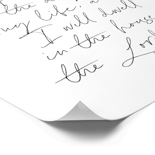 Psalm 23:6スクリプト ポスター (角)