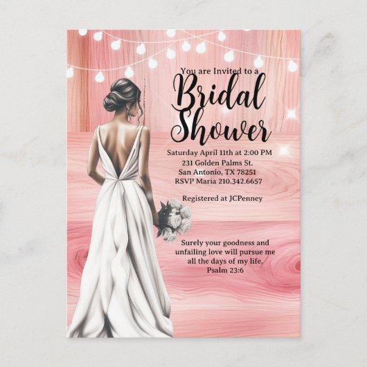 Psalm 23:6 Bridal Shower Invitation  ポストカード (正面)