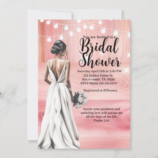 Psalm 23:6 Bridal Shower Invitation  招待状 (正面)