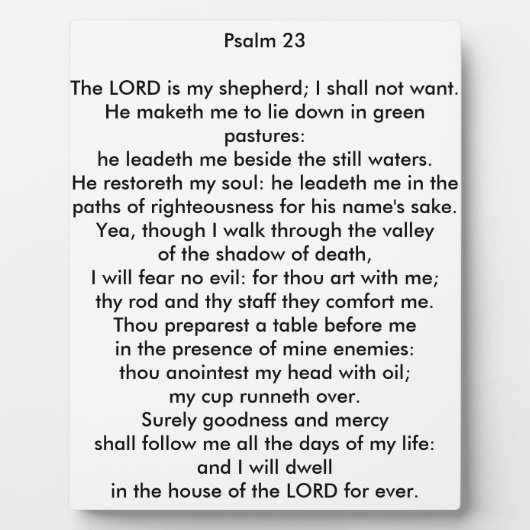 Psalm 23 8x10テーブルトップフォトプラーク フォトプラーク (正面)