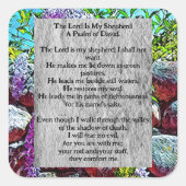 Psalm 23 biblical quote スクエアシール (正面)