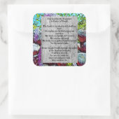 Psalm 23 biblical quote スクエアシール (バッグ)