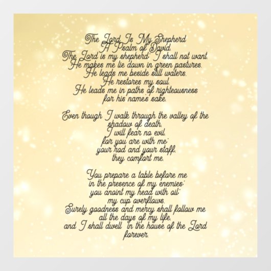 Psalm 23 biblical quotes ウィンドウサイン (シート)