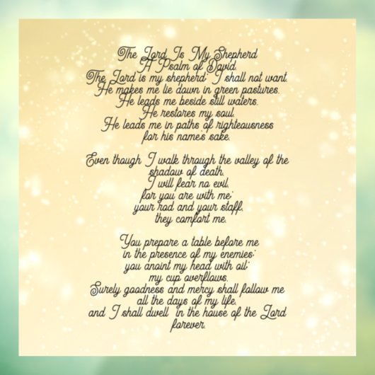 Psalm 23 biblical quotes ウィンドウサイン (シート3)
