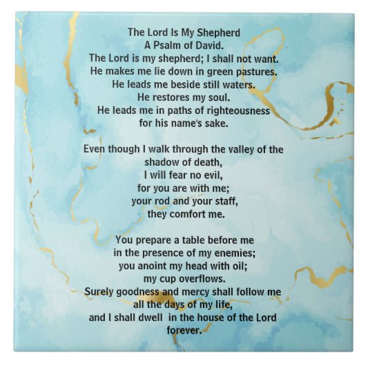 Psalm 23 biblical quotes タイル (正面)